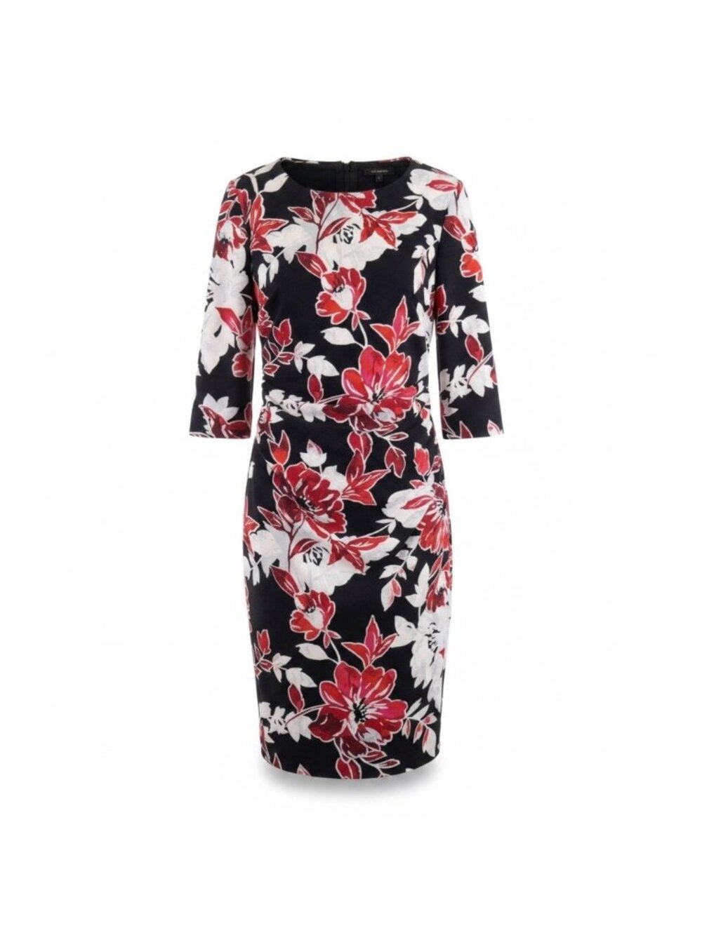 White House Black Market Womens Black Floral Sheath Dress Size 2